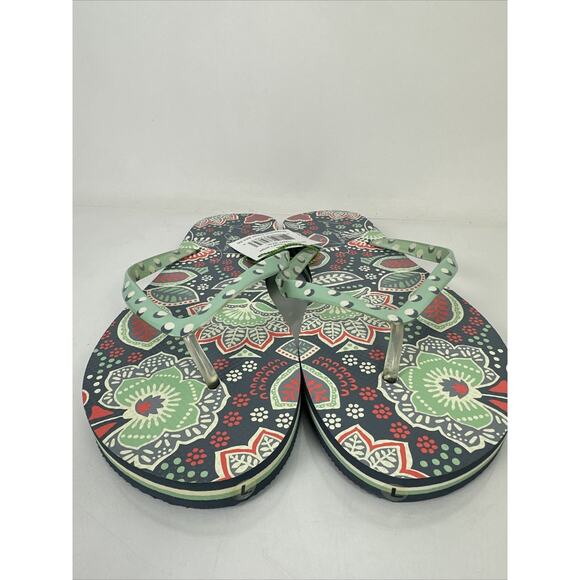 NWT Vera Bradley Flip Flops Nomadic Floral Large 12697-374L - Picture 7 of 13
